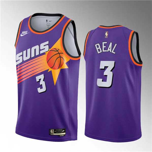 Mens Phoenix Suns #3 Bradley Beal Purple Classic Edition Stitched Basketball Jersey